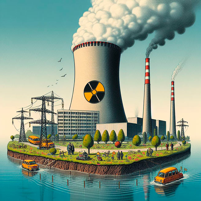 Как Германия стала покупать «грязную энергию», отказавшись от АЭС. Создано с помощью ИИ 