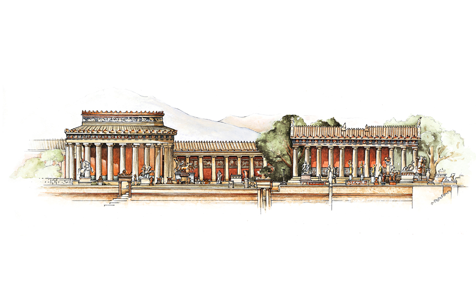 Одна из реконструкций храмового комплекса в Эпидавре