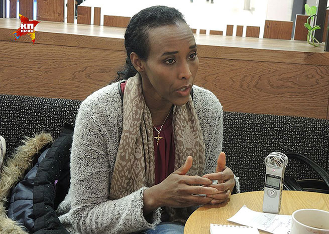 Сомалийка Мона Валтер, сбежавшая из мусульманского гетто, принявшая христианство и приговоренная к смерти шведскими имамами Фото: Дарья АСЛАМОВА