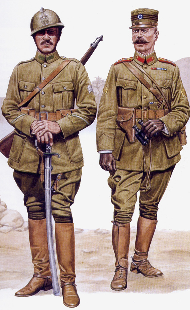 Кавалерийский ефрейтор (слева) и капитан пехоты