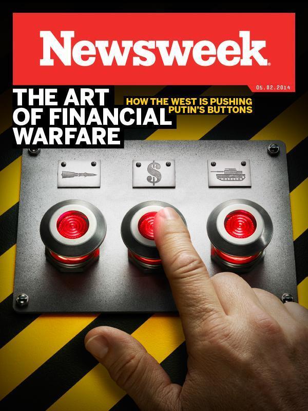 Такой картинкой Newsweek сопроводил статью «The Art of Financial Warfare: How the West Is Pushing Putin’s Buttons», ведя речь именно о войне.