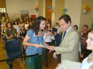 Вручение греческим студентам сертификатов МГУ по русскому языку
