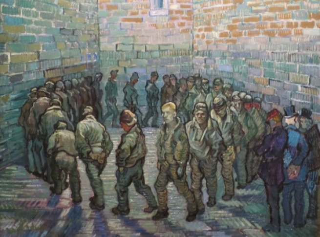 Винсент Ван Гог. Прогулка заключённых (фрагмент). 1890