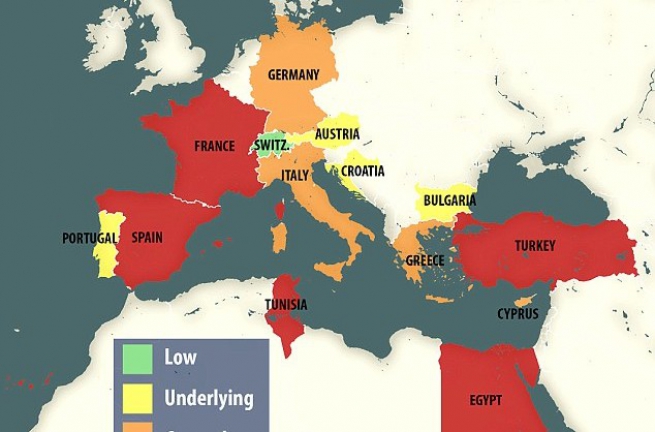 Франция и Испания опаснее, чем Греция для туристов