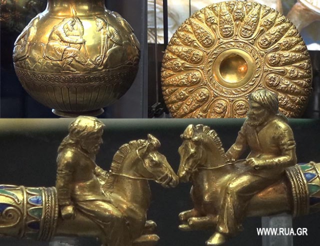 Открытие выставки золотых скифских предметов из коллекции Эрмитажа в музее Акрополя