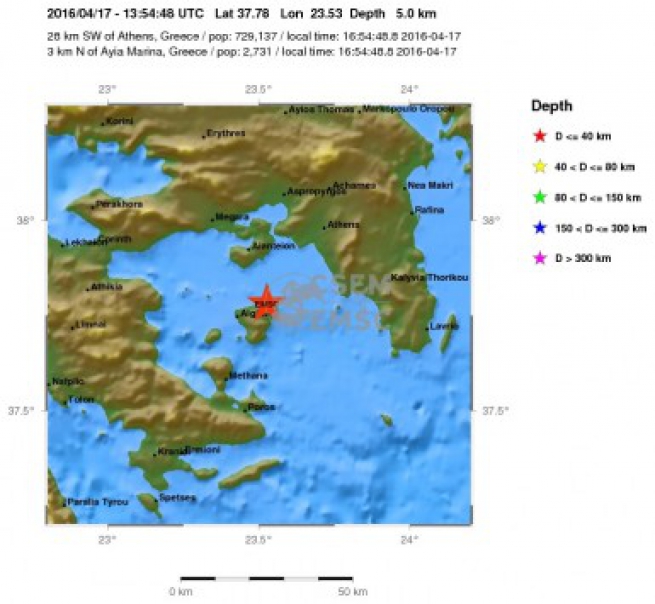 Землетрясение 4,2 балла в Аттике