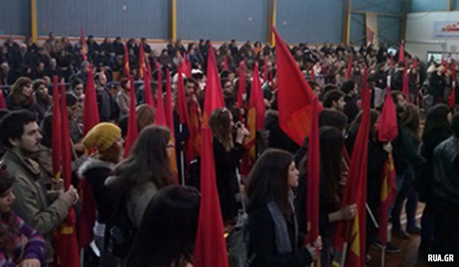 Мероприятие, организованное КПГ в жилом районе Афин, по случаю празднования победы под Сталинградом