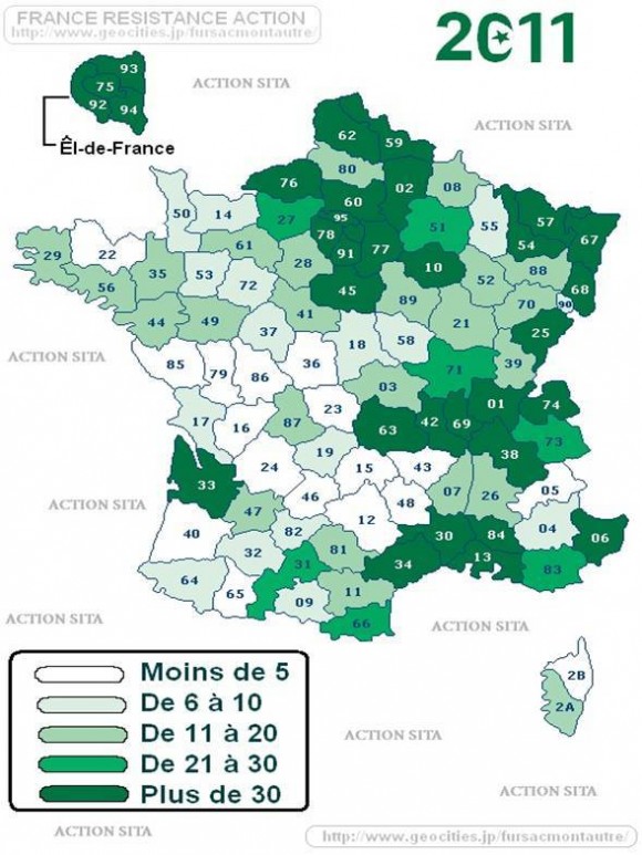 Франция - количество мечетей и процент иммигрантов