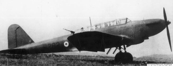 Легкий бомбардировщик Fairey Balttle Mk.I ВВС Греции. 