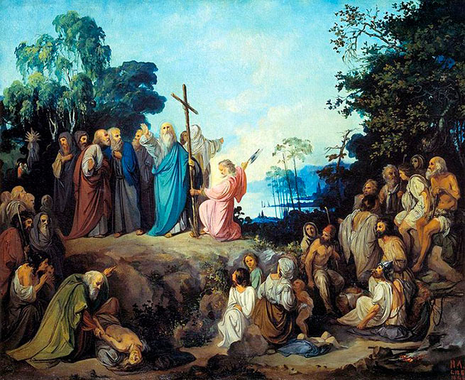 НИКОЛАЙ ЛОМТЕВ. Апостол Андрей Первозванный водружает крест на горах Киевских. 1848