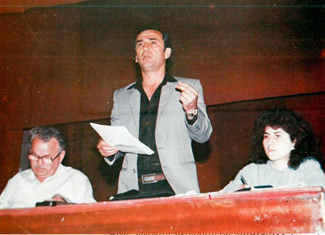 Выступление Панаета на одном из собраний Батумского общества греков. 1989 г.