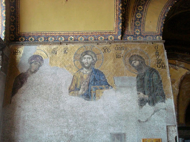 Христос с Богоматерью и святым Иоанном Предтечей. Собор Святой Софии. Фото Петра Давыдова