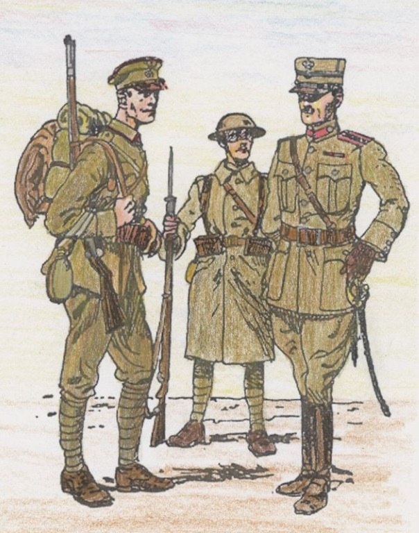 Греческий офицер и солдаты