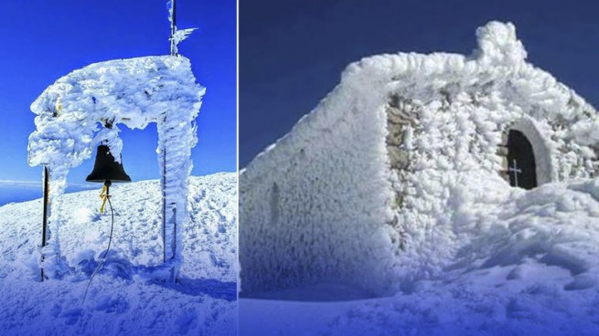 Снежный покров на Крите... высотой в 1 метр!