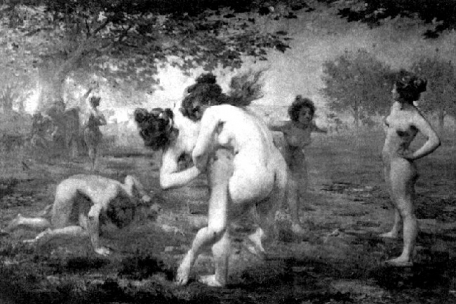 Эммануэль Круазе. Борьба спартанских девушек, 1903