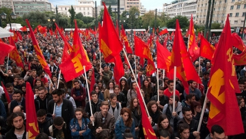 Коммунисты провели митинг посвященный освобождению Афин силами ЭЛАС