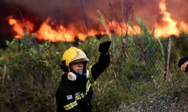 Фото - огонь в Веотии, около Фив.