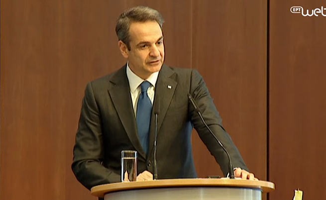 Greek Prime Minister speaks at an economic forum in Berlin