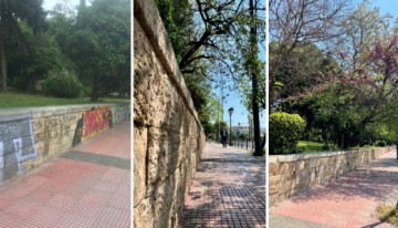 Стену парка Эвагелизмос отмыли от граффити