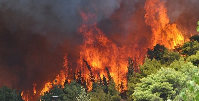 Пожары пылают в Драме, Серресе и Халкидиках