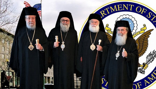 Четверо из пяти предстоятелей, возможных участников «собора» Пентархии. Фото: orthodoxie.com