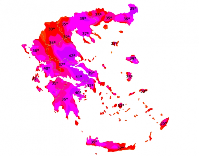 Греция: рекордная жара  для начала осени