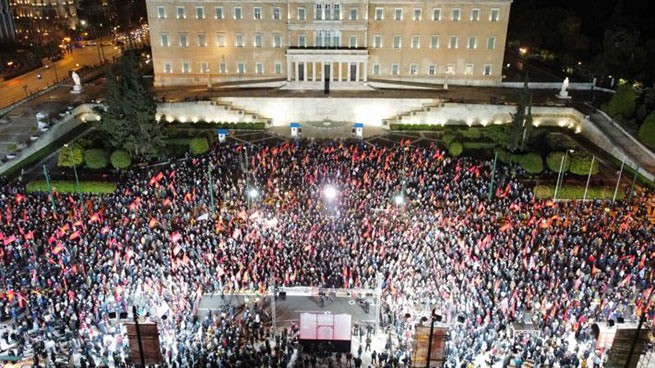 Многотысячный антивоенный митинг компартии Греции на Синтагме