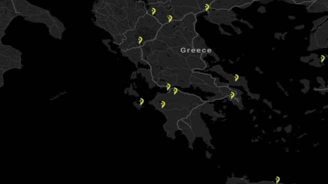 Интерактивная карта, демонстрирующая ситуацию по коронавирусу в Греции