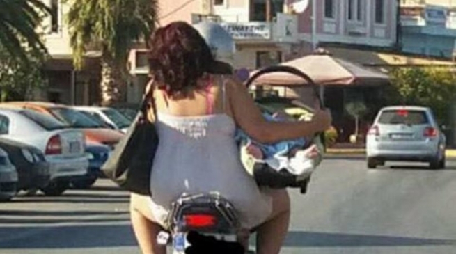Фото с новорожденным на мотоцикле вызывало шок