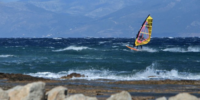 Рекорд ветров мельтеми в Эгейском море