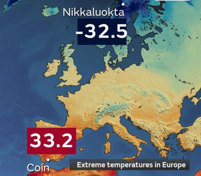 Арнаутоглу: разница температур между северной и южной Европой превышает 65°C