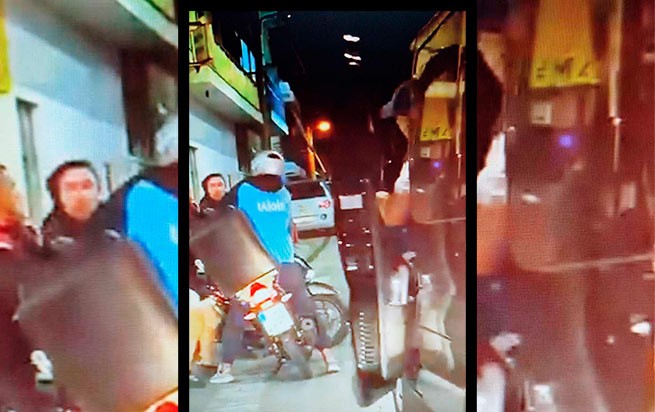 Racist attack on courier in Athens (video)