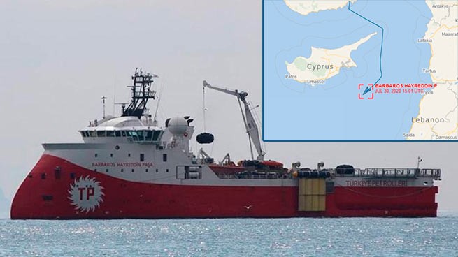 Турецкое исследовательское судно Barbaros прибыло в ИЭЗ Кипра