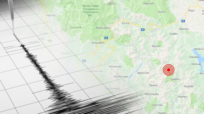 В центральной Греции произошло землетрясение магнитудой 5 баллов