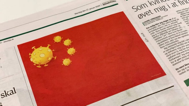 Китай потребовал извинений от Дании за карикатуру с коронавирусом