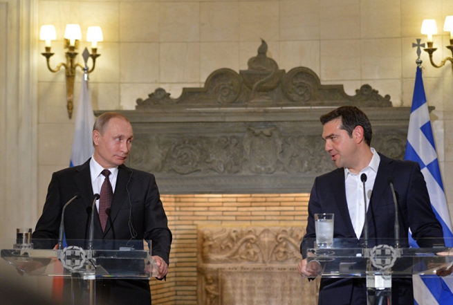 Совместная пресс-конференция Владимира Путина и Алексиса Ципраса