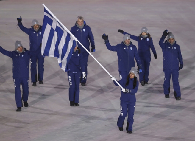 Парад олимпийцев на стадионе в Пхёнчхане открыла Греция