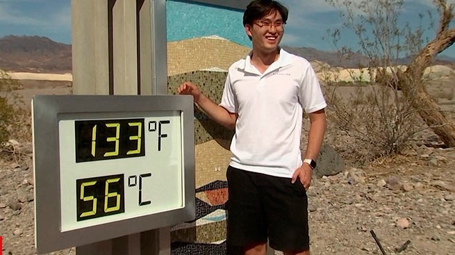 В "Долине смерти" температура достигла 56°С