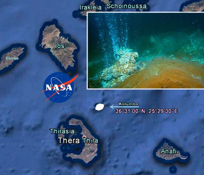NASA высадится на ... вулкан возле Санторини