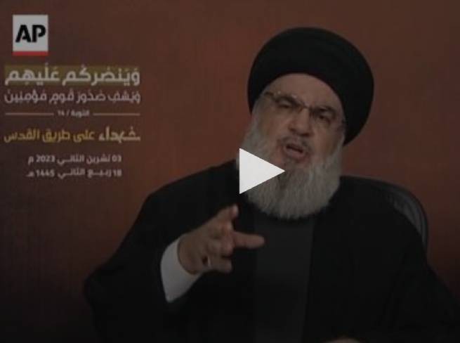 Во вчерашнем телевизионном выступлении лидер "Хезболлы" пригрозил Израилю эскалацией (видео)