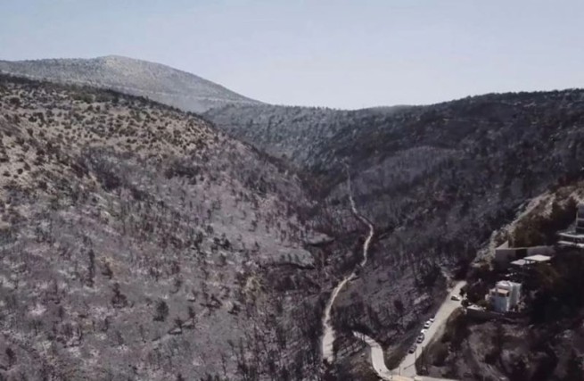 Пожар в Вуле и Вари: шокирующее видео с дрона