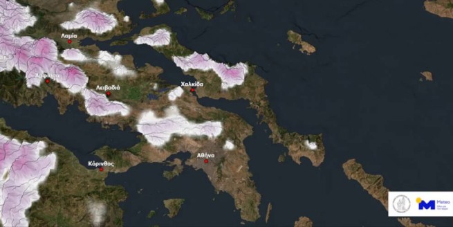 Метео: Аттику запорошило снегом