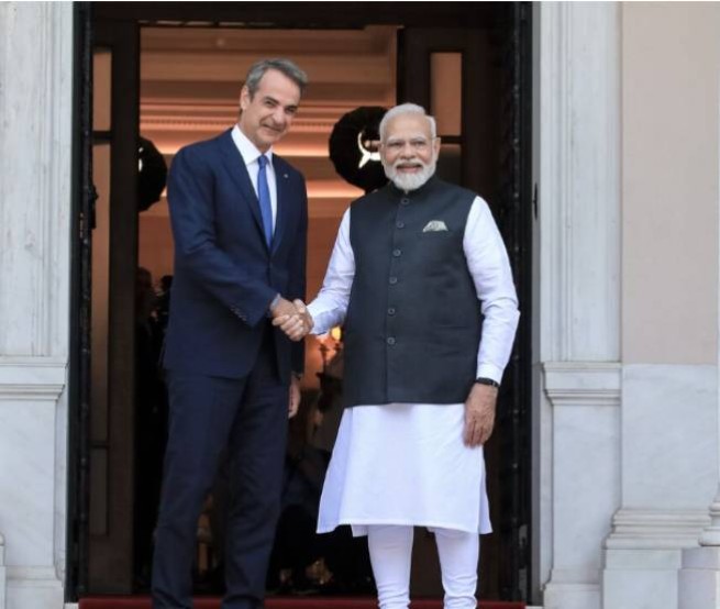 В Мегаро Максимос проходит встреча премьер-министров Греции и Индии