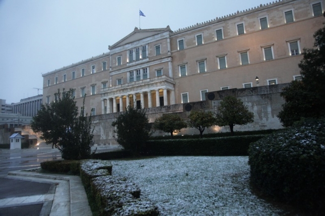 В Афинах выпал снег...