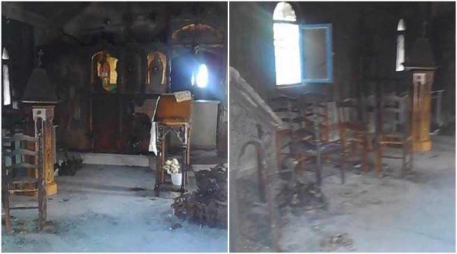 Сожгли церковь Святой Кирьяки в Неа-Макри