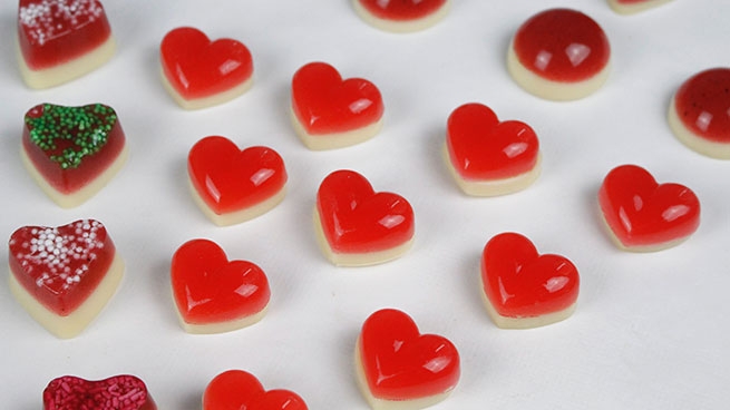 Желейные конфеты-сердечки к празднику влюблённых