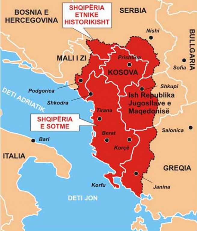 На карте: Мечты о Великой Албании