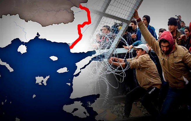 Греческие пограничники и армия «заблокировали» большое количество нелегалов на границе в Эвросе