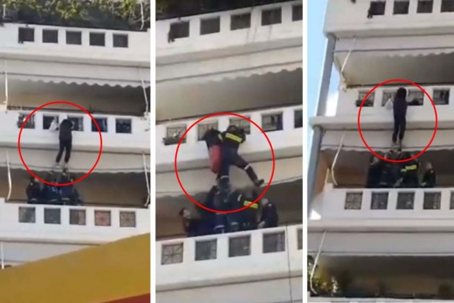 Пятнадцать минут женщина висела над бездной, ухватившись за перила балкона