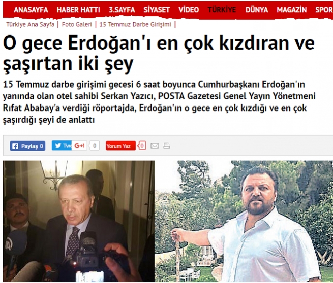 Эрдогану предлагали бежать в Грецию в ночь переворота